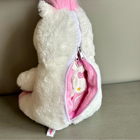 Aurora World Sparkle Tales Unicorn Plush Reversible Cushion 60884 White Pink Toy - Picture 4 of 11